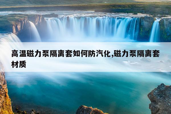 安徽耐高温磁力泵价格,高温保温磁力泵